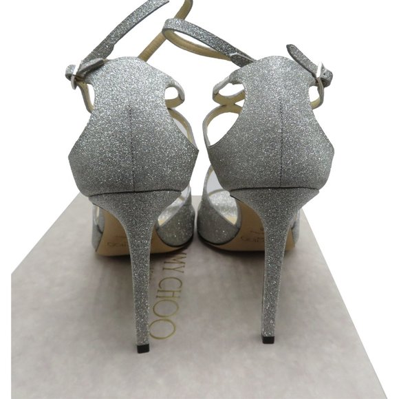 JIMMY CHOO Women's LANG Glitter Sandals - Picture 4 of 7